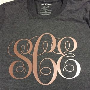 Large Rose Gold Monogram T-shirt